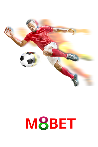 m8bet soccer player with logo