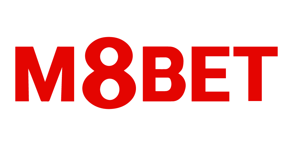 M8BET online casino and sportsbook platform logo showcasing live betting interface with Asian games and sports markets on multiple devices